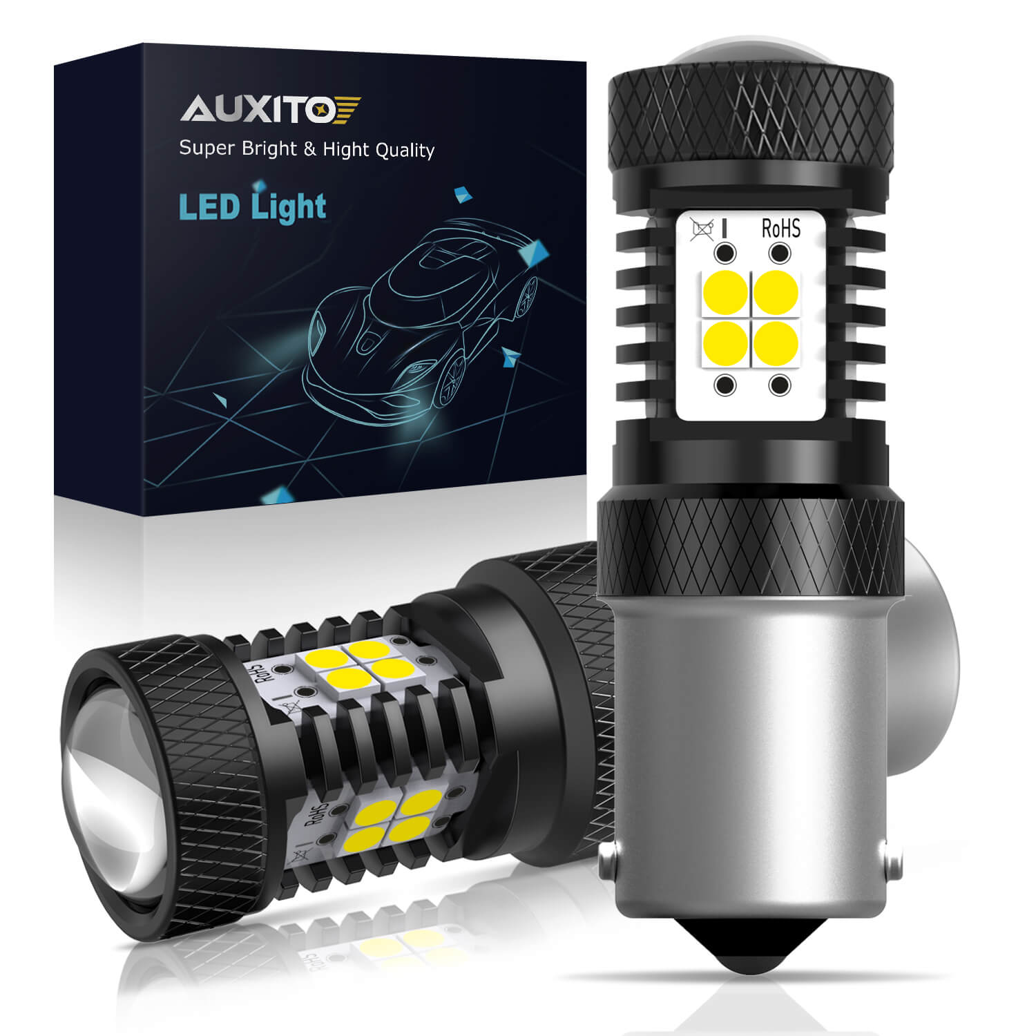 1156 BA15S 7506 LED Bulbs with Projector for Car Tail Lights Reverse Back up Lights, White product image