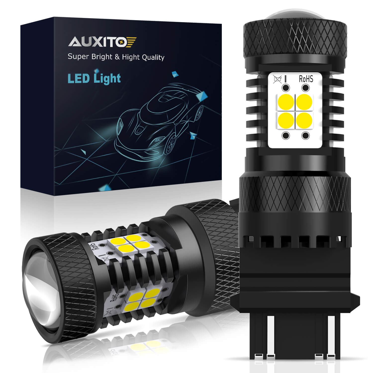 3157 3156 LED Bulbs with Projector for Car Tail Lights Reverse Back up Lights, White product image