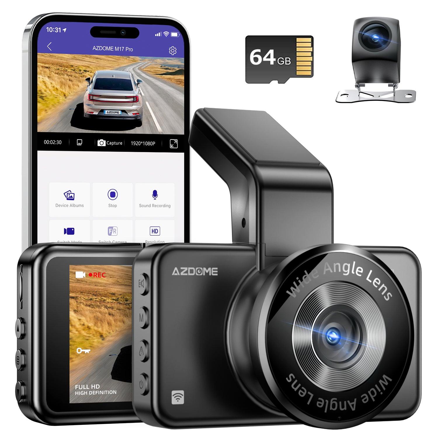AZDOME M17 Pro Stealth Dual Dash Cam | 4K Front & 1080P Rear | WiFi 6 & ADAS product image