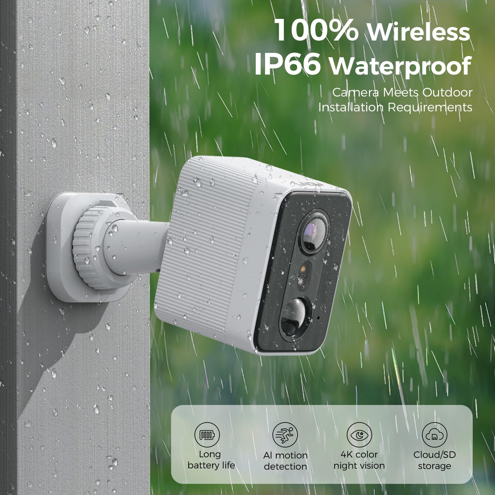 LNDU Sentinel 4K Wireless Outdoor Camera | 8MP Color Night Vision | Battery Powered & IP67 Waterproof product image