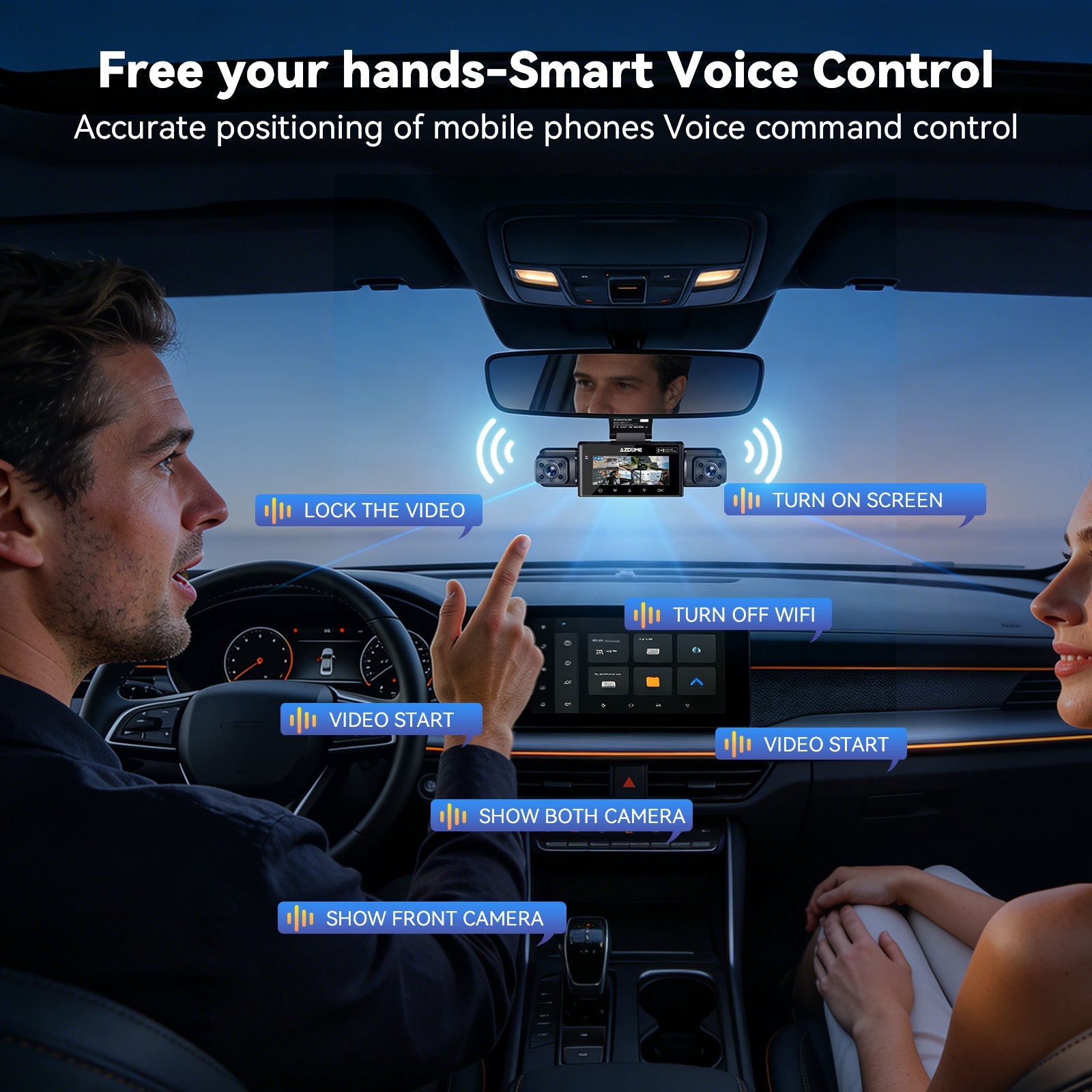 AZDOME M350 3/4-Channel Dash Cam | 360° View Front, Sides & Rear | 5G WiFi & GPS product image