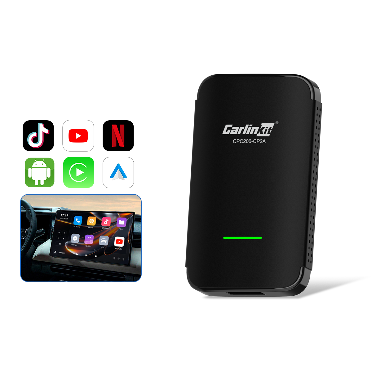 Carlinkit CP2A Pro Wireless Android Auto, CarPlay & Android TV Box for Netflix product image