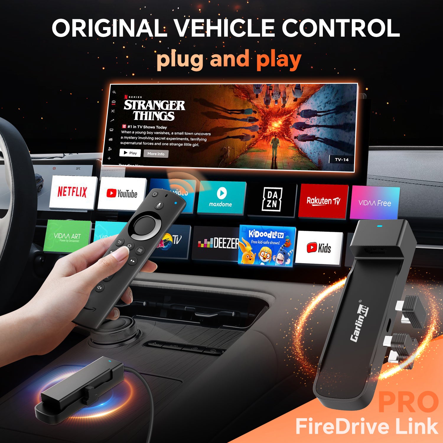 CarlinKit FireDrive Link Pro with Wireless Carplay & Android Auto For Fire TV Stick product image