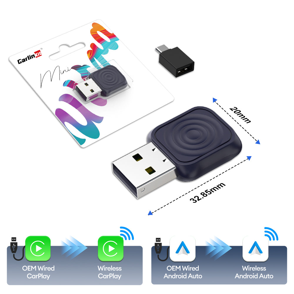CarlinKit Mini Ultra Wireless Android Auto & CarPlay USB Dongle product image