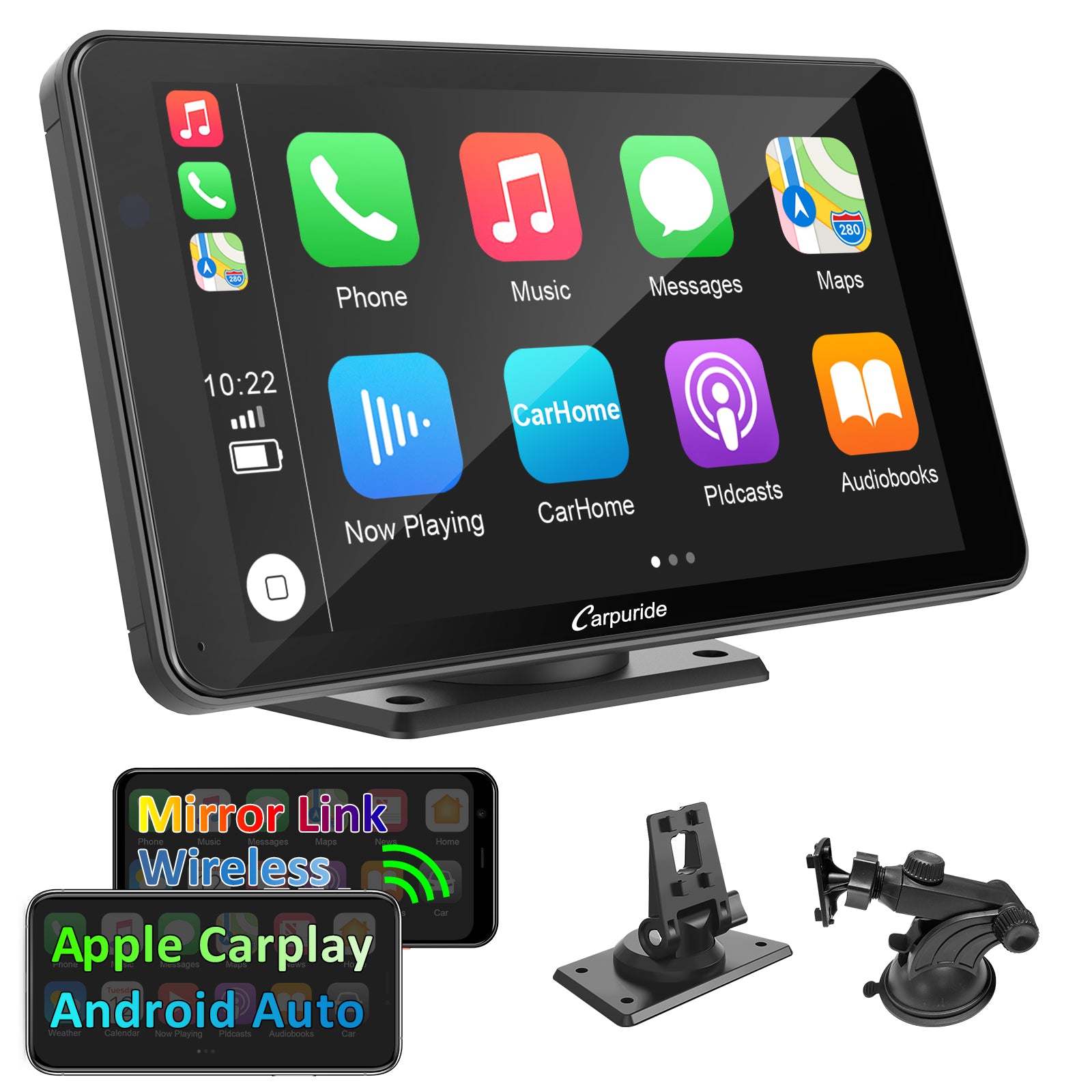 CARPURIDE 701 Wireless Portable Car Stereo product image