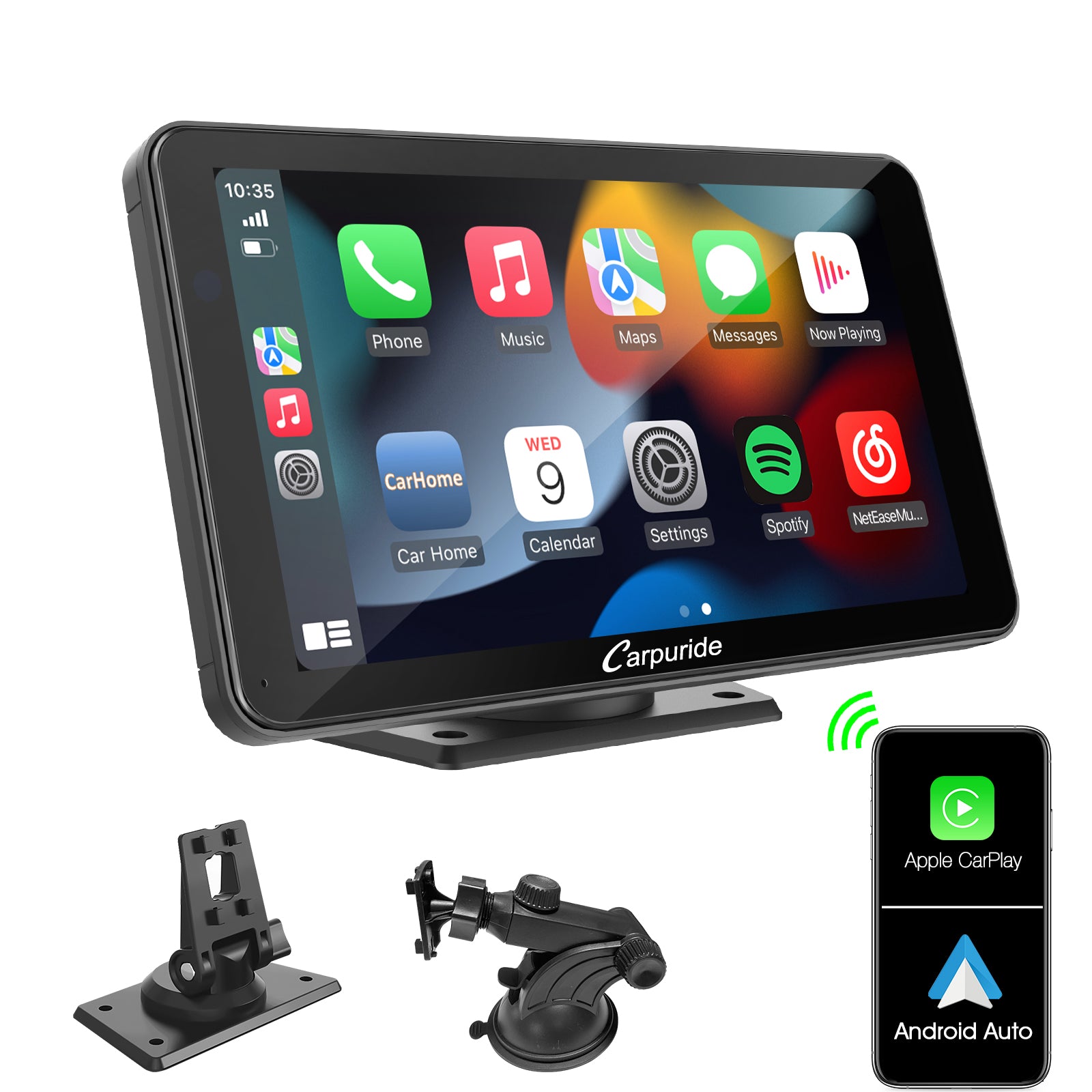 CARPURIDE W701 Car Stereo with Wireless Apple CarPlay&Android Auto, 7\" IPS Touch Screen, Multimedia Bluetooth Navigation Dashboard Console with Mirror Link, Google, and Siri Assistant product image