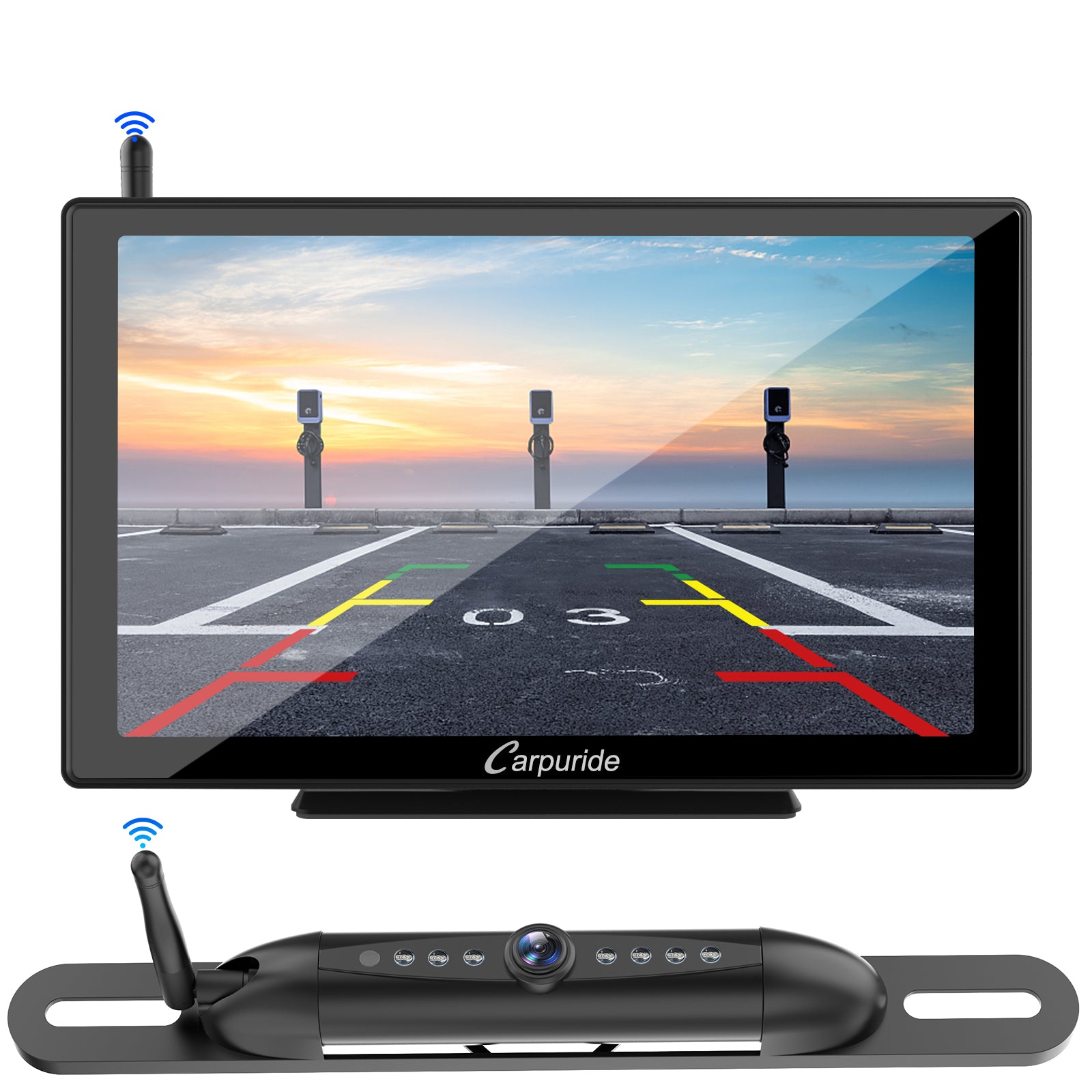 CARPURIDE W901 Portable Smart Multimedia Dashboard Console With WF01 Wireless Rear Camera product image