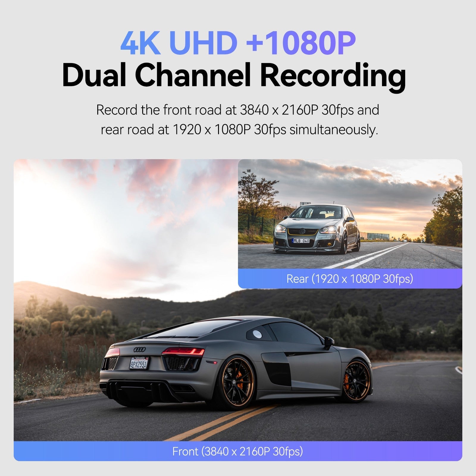 VIOFO A129 Pro Duo Ultra 4K Front + Full HD 1080P Rear Dual Channel Wi-Fi GPS Dash Camera product image