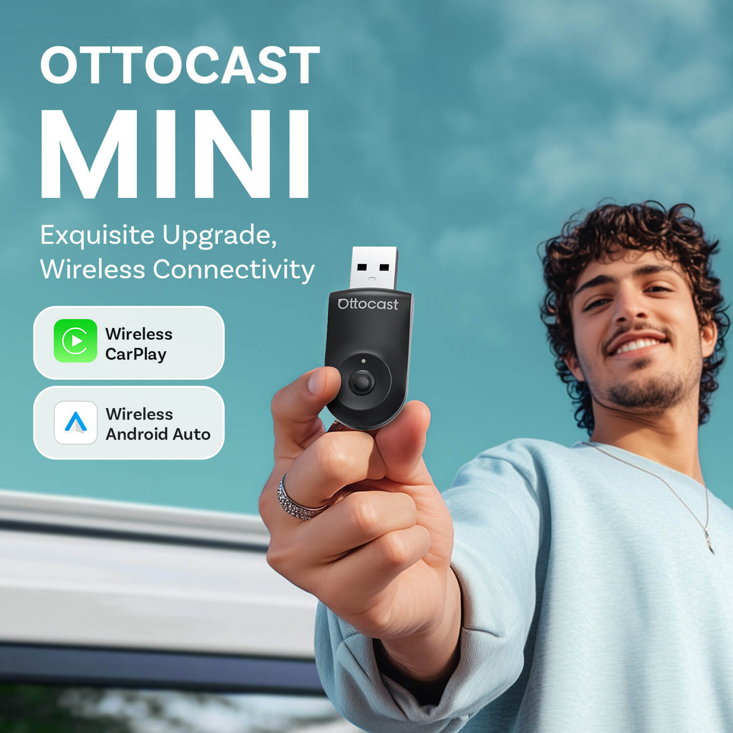 (EXCLUSIVE PRICE)-2-in-1 Mini Wireless CarPlay/Android Auto Adapter product image