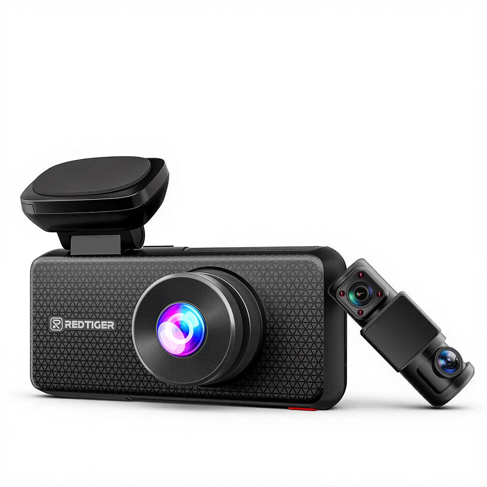 REDTIGER 4 Channel Dash Cam, 2.7K Front + 1080P Inside & Rear, STARVIS 2, 360° Car Camera with IR Night Vision, 5GHz WiFi GPS, Touch Screen, Voice Control, Parking Mode, Free 128GB Card product image