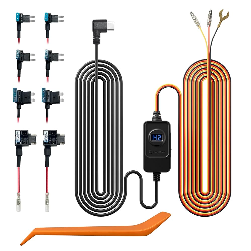 REDTIGER Dash Cam Acc Multi-Size Hardwire Kit with Voltage Indicator for All REDTIGER Dash Camera, USB C Power Port, 24H Parking Monitoring with Low Voltage Protection, Cable product image