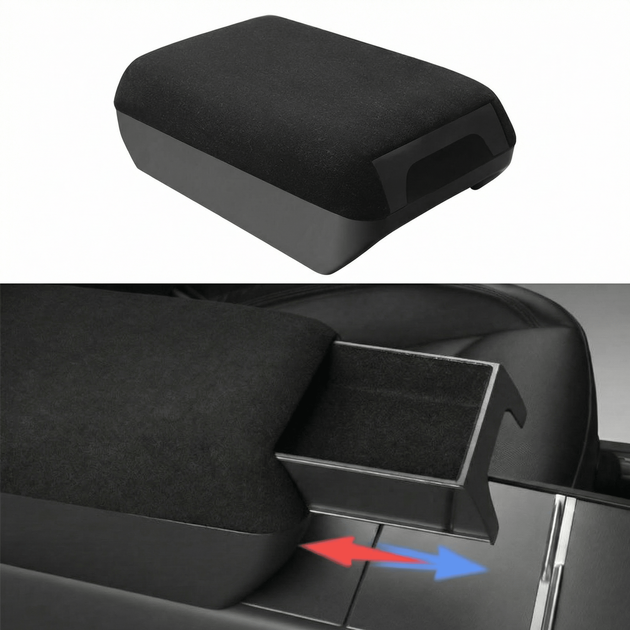 Center Console Armrest Riser with Hidden Sliding Storage for Model 3 Highland & Model Y Juniper product image