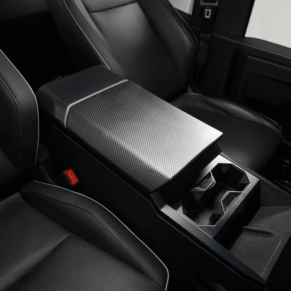 Cybertruck Armrest Carbon Fiber Style ABS Protective Trim Overlay product image