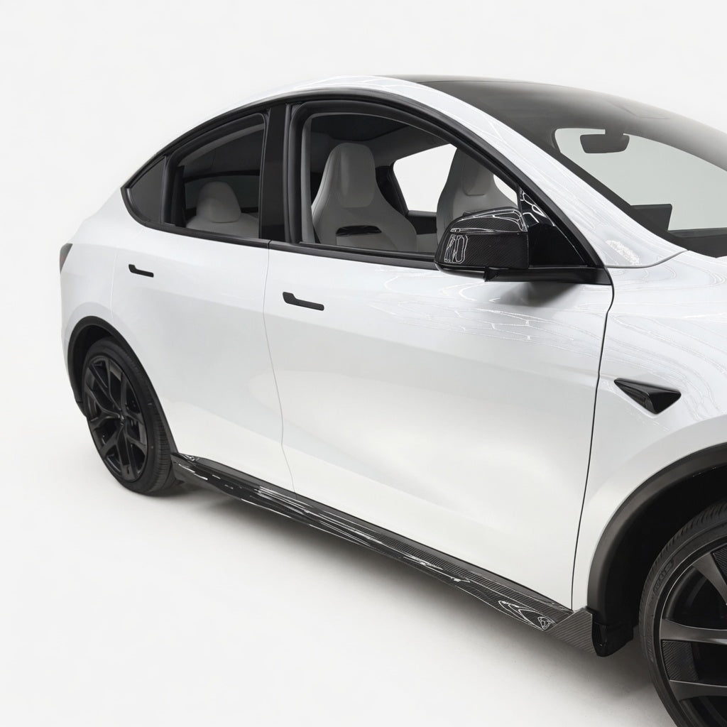 Dry Carbon Fiber Side Skirts for Model Y Juniper  - High Performance Exterior Upgrade product image