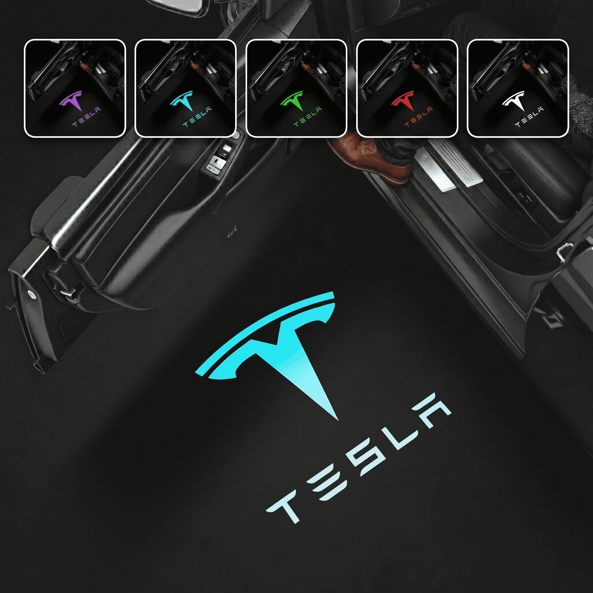 TESERY RGB 64-Color Puddle Lights for Model 3/Y/S/X | App Controlled product image