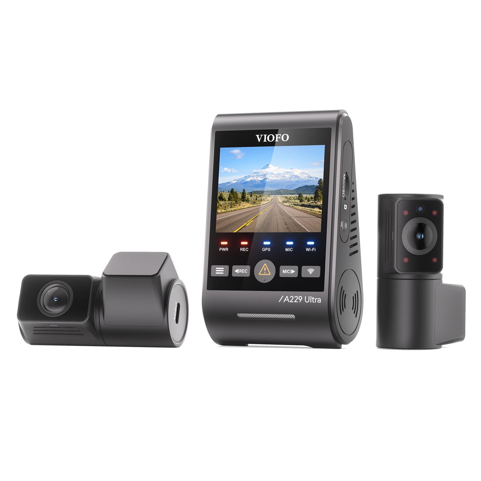 VIOFO A229 Ultra 3CH 4K Front+4K Rear+1080P Fisheye Cabin Dashcam with Triple Sony STARVIS 2 Sensors, 3-Channel HDR product image