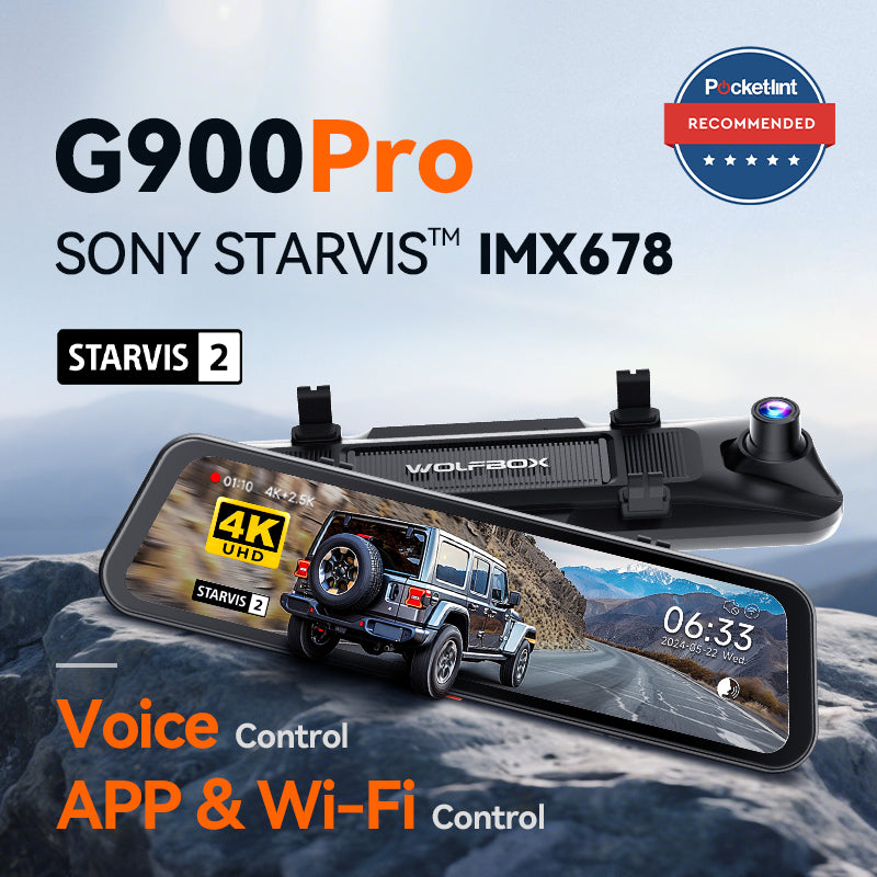 WOLFBOX G900Pro 12MP Smart Rear View Mirror Dash Cam with WiFi and Touch Screen with Exclusive 30-Month Warranty product image