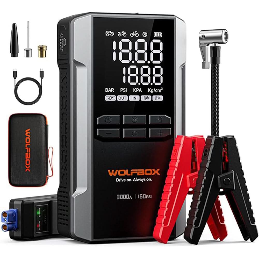 WOLFBOX Portable Two-in-One Jump Starter with Air Compressor MegaVolt16 Air product image